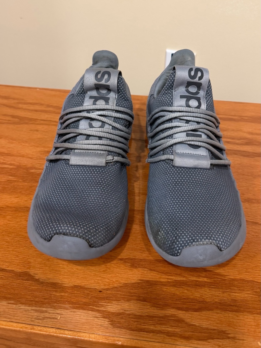 Adidas Men's Grey Lace-Up Athletic Sneakers